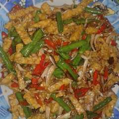 รูปของ Tumis tempe teri kacang panjang
