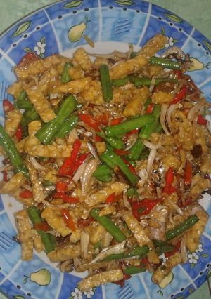 Foto resep Tumis tempe teri kacang panjang