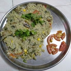 A picture of Mushroom Biryani.
