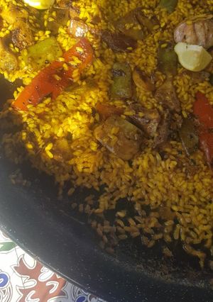 Una foto de Paella de alcachofas