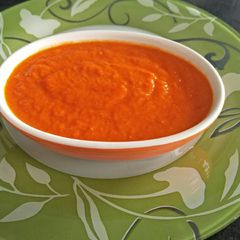 A picture of Red bell pepper sauce.