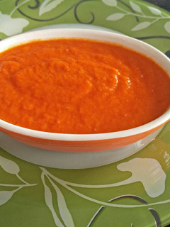 A picture of Red bell pepper sauce.