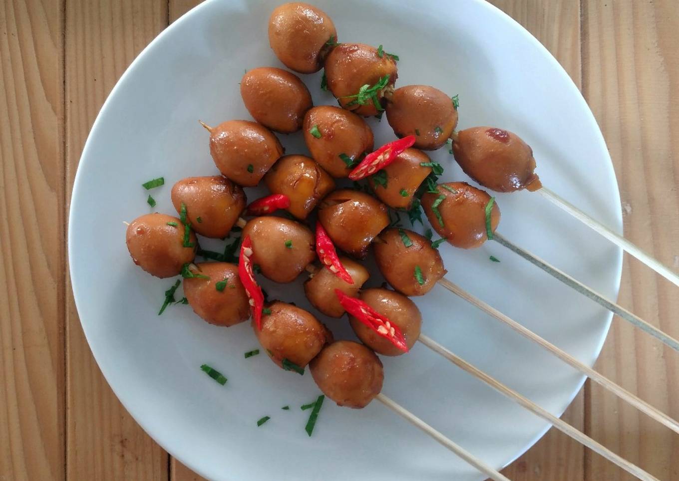 Sate telur puyuh angkringan