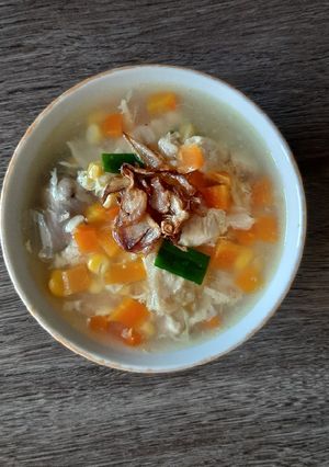 Foto resep Sup jagung telur