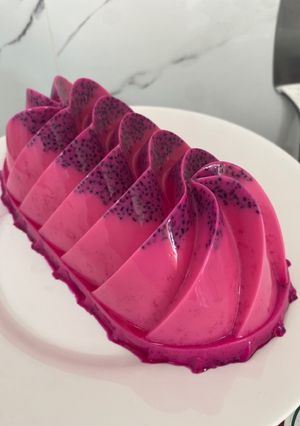 Foto resep Puding susu buah naga
