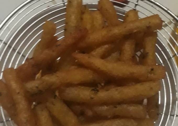 Standar Bagaimana cara buat Kentang goreng stik krispy no.keju yang sesuai selera