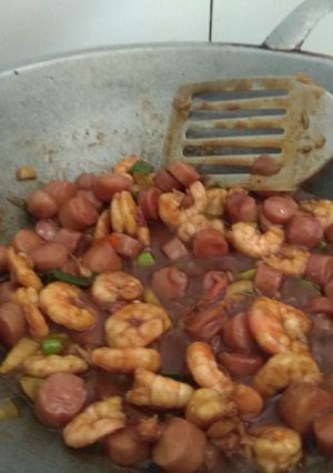 Foto resep Udang oseng campur sosis