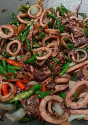 Foto resep Tumis Lombok hijau cumi sotong