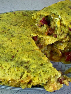 Una foto de Tortilla de pan y chistorra