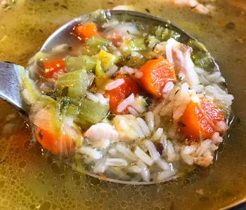 Easy Prepare Recipe Chicken  Jasmine Rice Soup with Extra Garlic Delicious