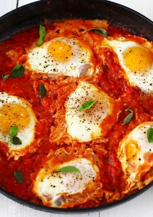 O poză a rețetei Shakshuka (mic-dejun).