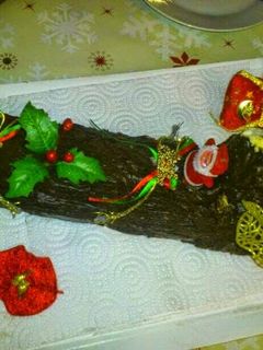 Una foto de Tronco de Navidad relleno de Jijona