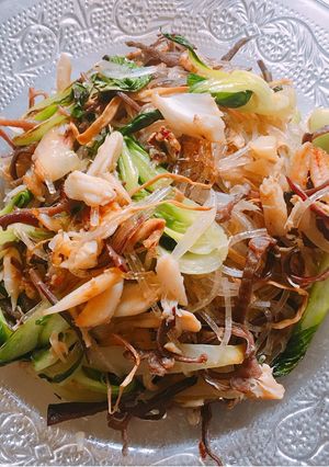 Hình của món Miến xào ghẹ.