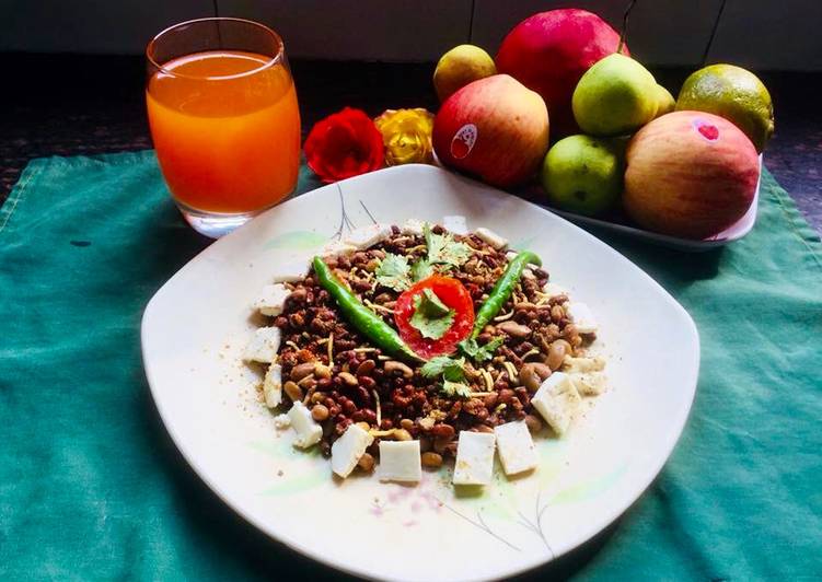 How to Make Super Quick Homemade Mixed Lentils Sprouts,fresh homemade Orange juice &amp; Variety of Fruits