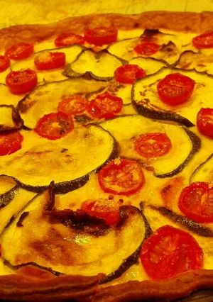 Una foto de Quiché de verduras de la huerta