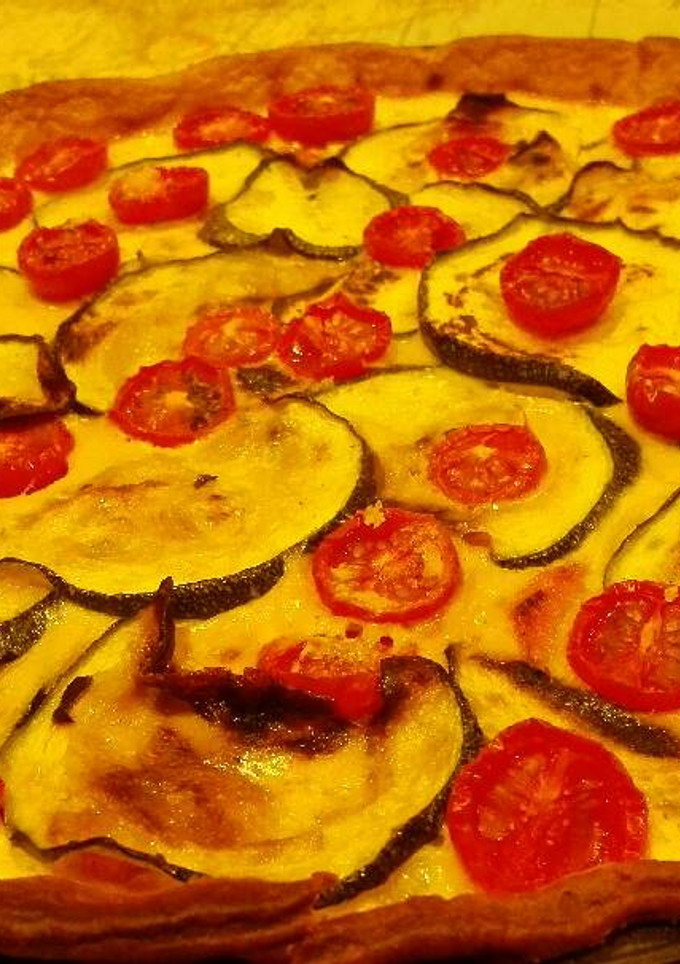 Una foto de Quiché de verduras de la huerta