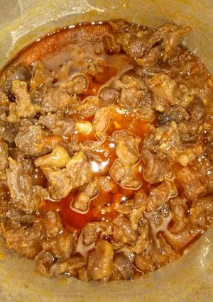 Hình của món Gân bò hầm chua ngọt.