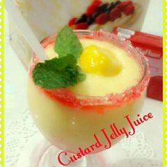 A picture of MANGO CUSTARD JELLY JUICE. KokabAndCookpad.