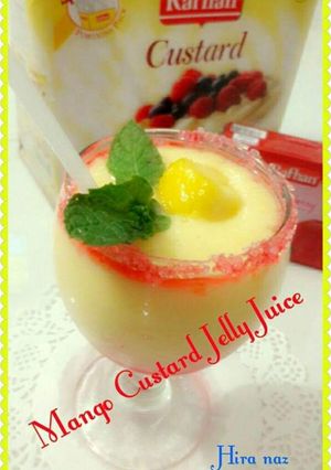 A picture of MANGO CUSTARD JELLY JUICE. KokabAndCookpad.