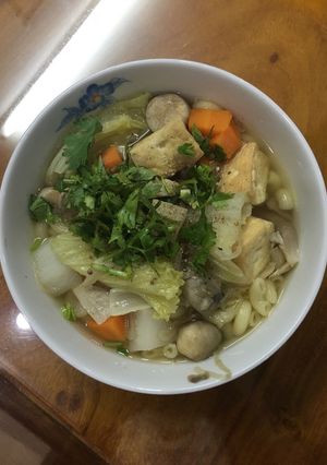 Hình của món Nui chay.