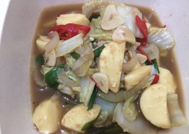 Resep Capcai tofu saus tiram yang Enak