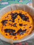 Tarta de queso basque con papaya