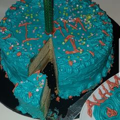 A picture of Blue birthday cake.