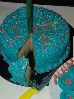 A picture of Blue birthday cake.