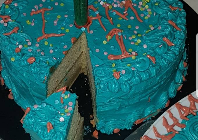 Blue birthday cake