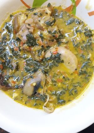 A picture of Bitter Leaf Soup.