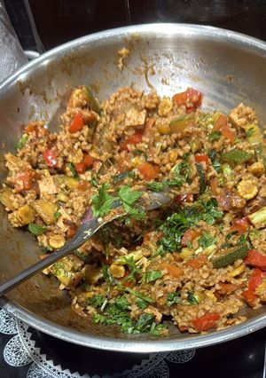 A picture of Miso Vegetable Brown Rice Stir-Fry.