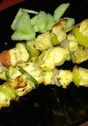 Фото Куриные шашлычки в духовке / Chicken souvlaki in oven.