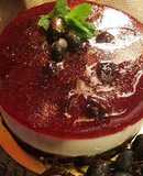 Tarta de queso y yogur con frutos  rojos (con base de bizcocho)