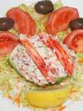 Stuffed avocado with king crab salad
