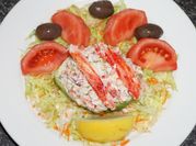 A picture of crab meat salad