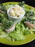 Locos con Salsa Verde y papas mayo