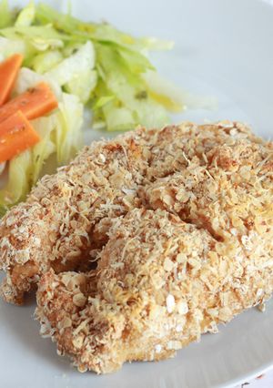 Una foto de Pollo empanado al horno