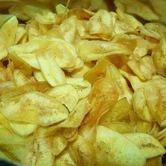 A picture of Home Made Matoke Crisps.