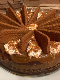 Una foto de Cheesecake de galletas Lotus y dulce de leche