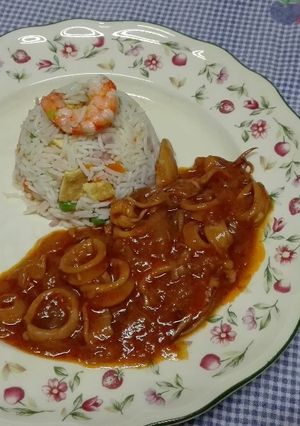 Una foto de Calamares a la americana. Thermomix