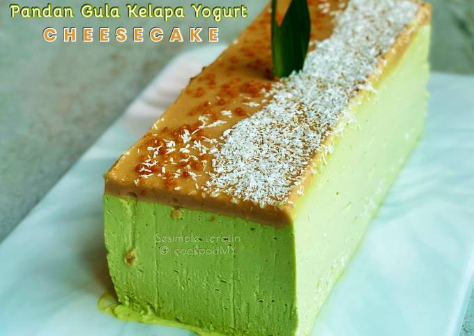 Resipi Pandan Gula Kelapa Yogurt Cheesecake Oleh Sesimple Loralin Cookpad