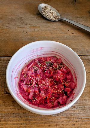 A picture of Beetroot Sesame Koshimbir.