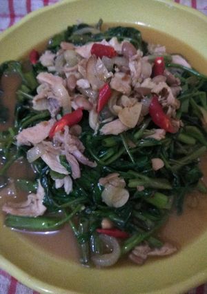 Foto resep Cah Kangkung Tauco Ayam