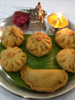 A picture of Fried modak.