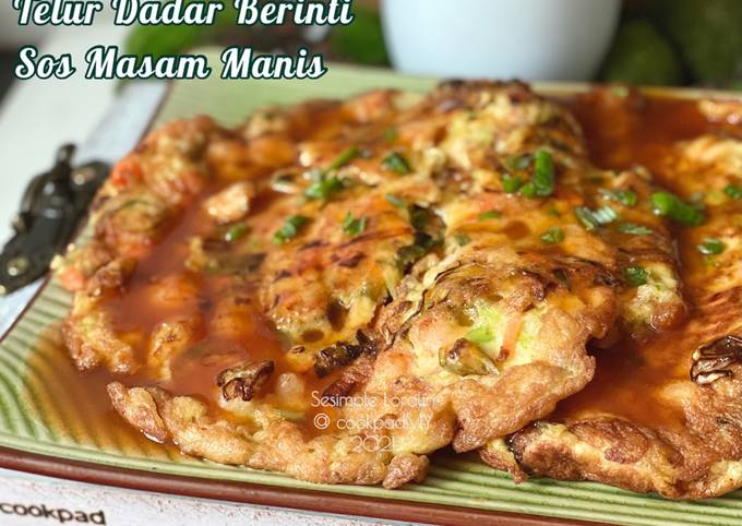 Resipi Telur Dadar Berinti Dengan Sos Masam Manis Chinese Style Oleh Sesimple Loralin Cookpad