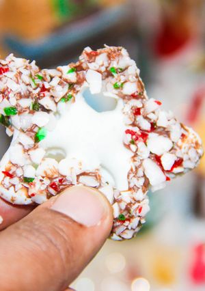 A picture of Chocolate Covered Snow Flake Pretzels.