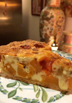 A picture of Quince paste and stilton quiche.