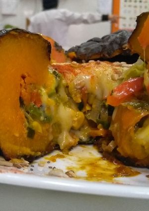 Una foto de Calabaza rellena