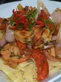 Langostinos salteados
