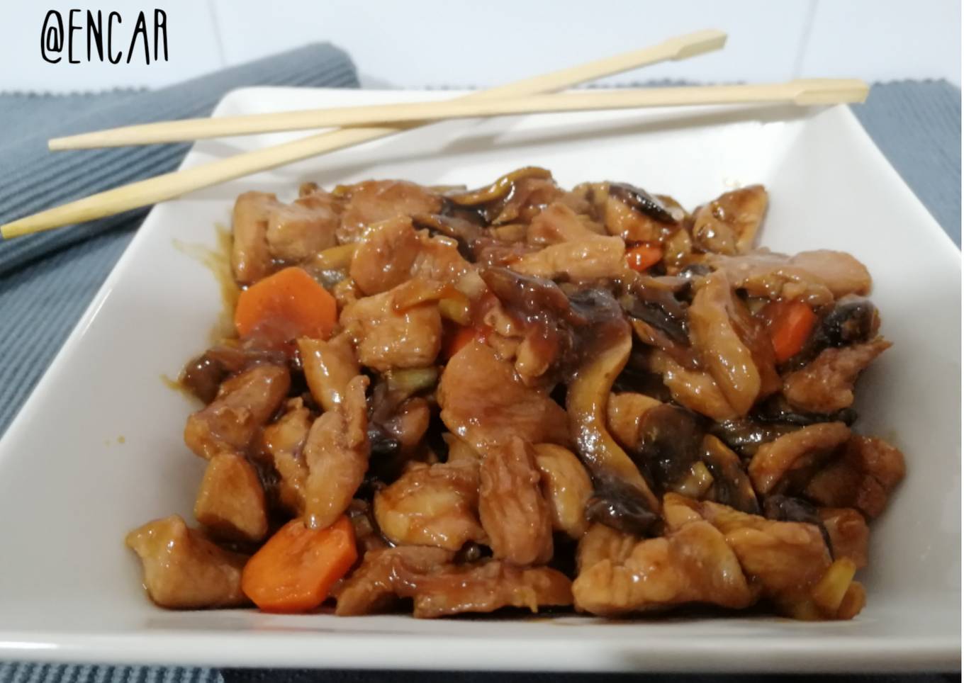 Wok de pavo estilo oriental